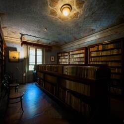 There are bookcases everywhere in the apartment, but this room is officially designated the library.
