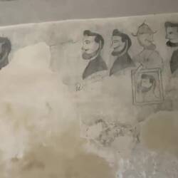 The prisoner art at Guaita Tower.