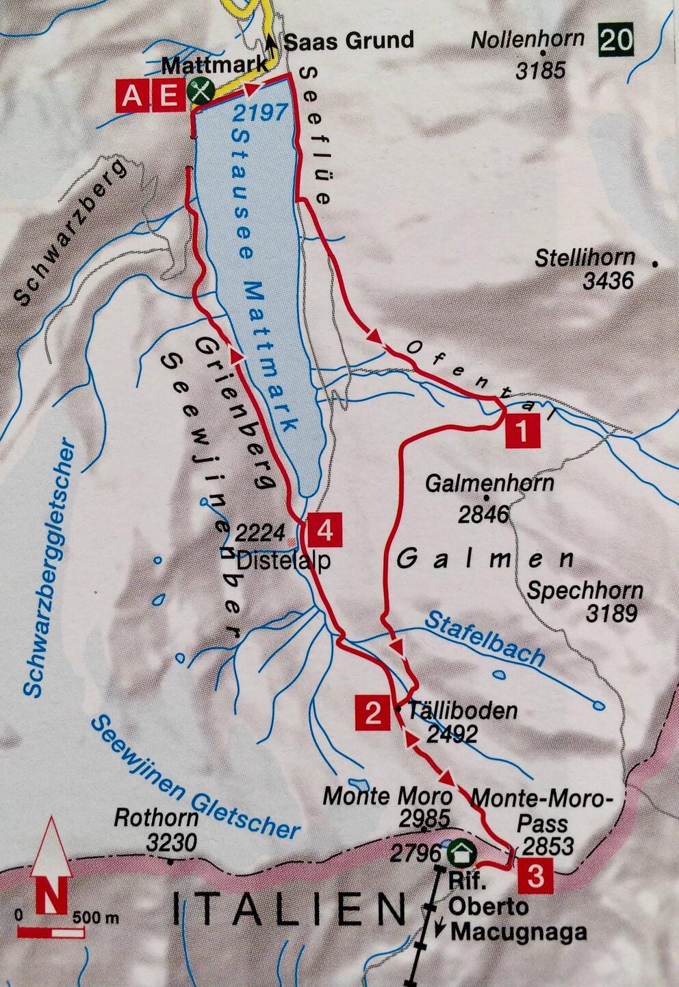 Unsere geplante Wandertour für Heute