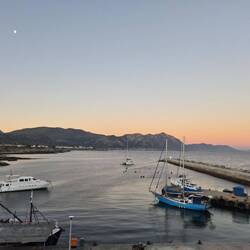 Schöne Aussicht beim Abendessen