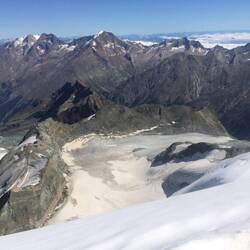 Allalingletscher, welchen wir vor einigen Tagen überquert sind.