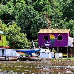 Colorful homes on stilts.