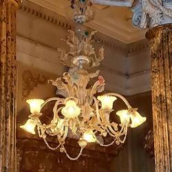 Made in Murano, each of these lights is estimated to be ~US$4mil. There are 16 in this room.