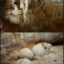 Weißer Gang. Kristalle aus Kalzit und Aragonit