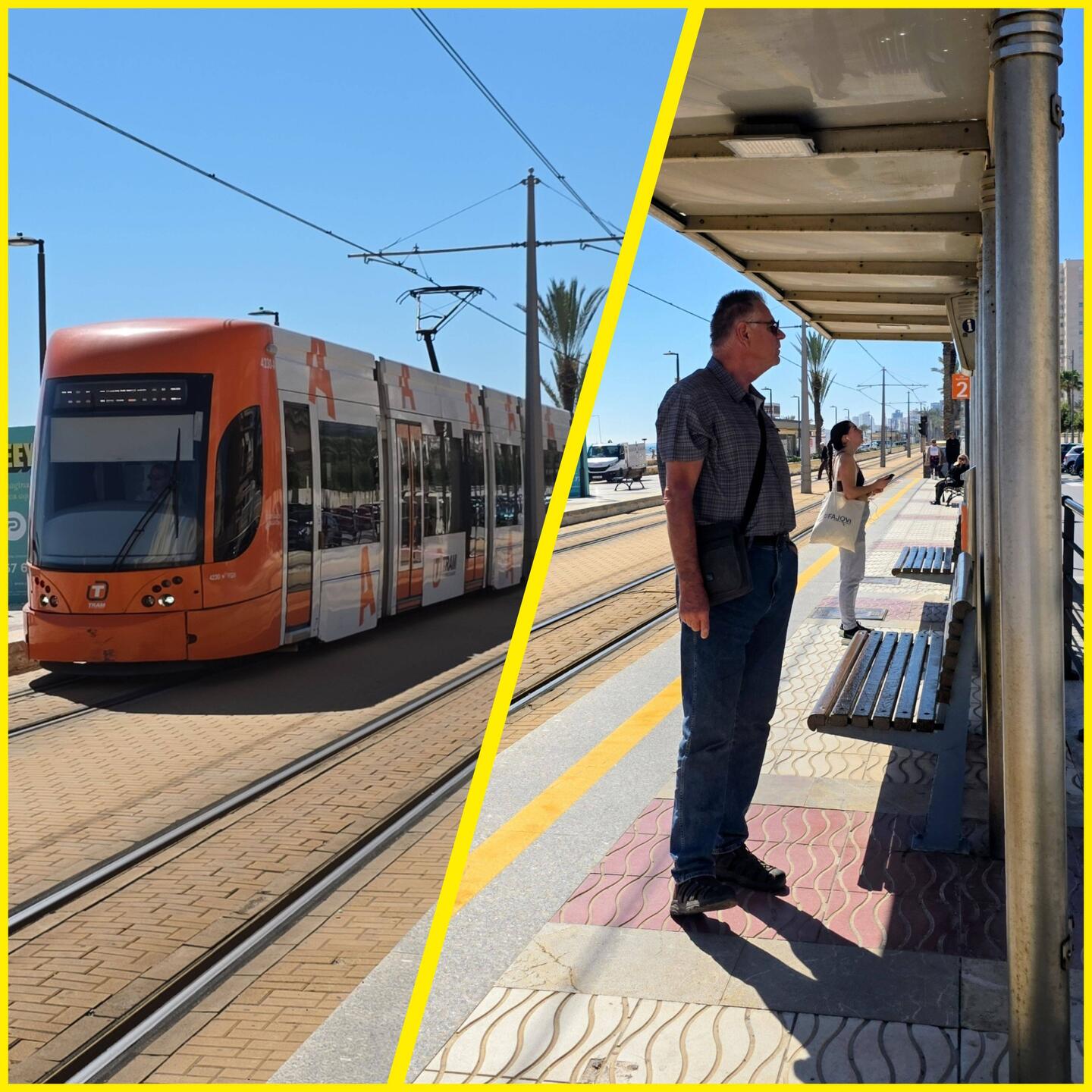 Mit der Straßenbahn (TRAM) geht es nach Alicante.