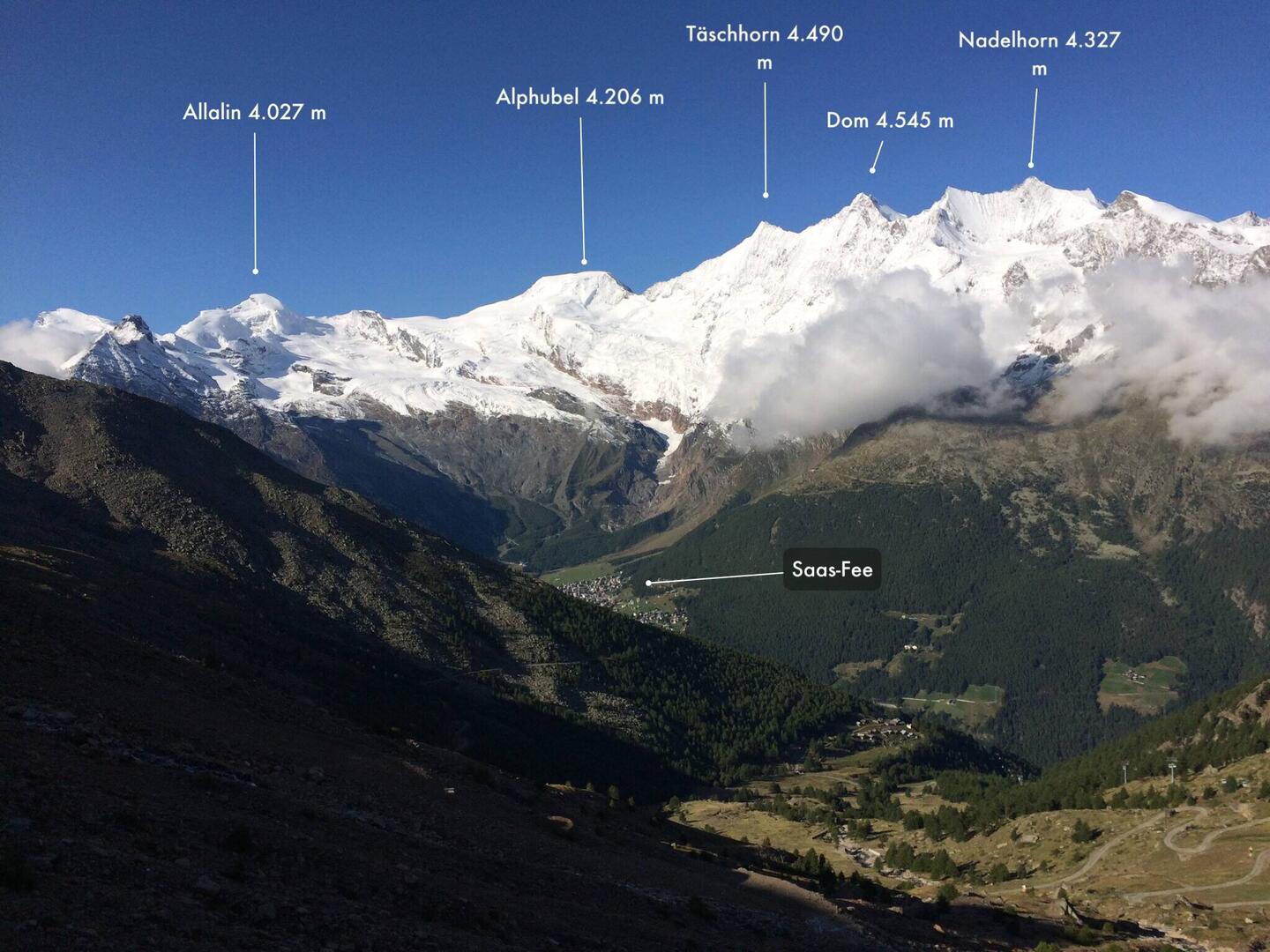 Bergkette im Saas-Fee-Tal