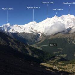 Bergkette im Saas-Fee-Tal