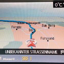 Anzeige aus dem Auto-Navi