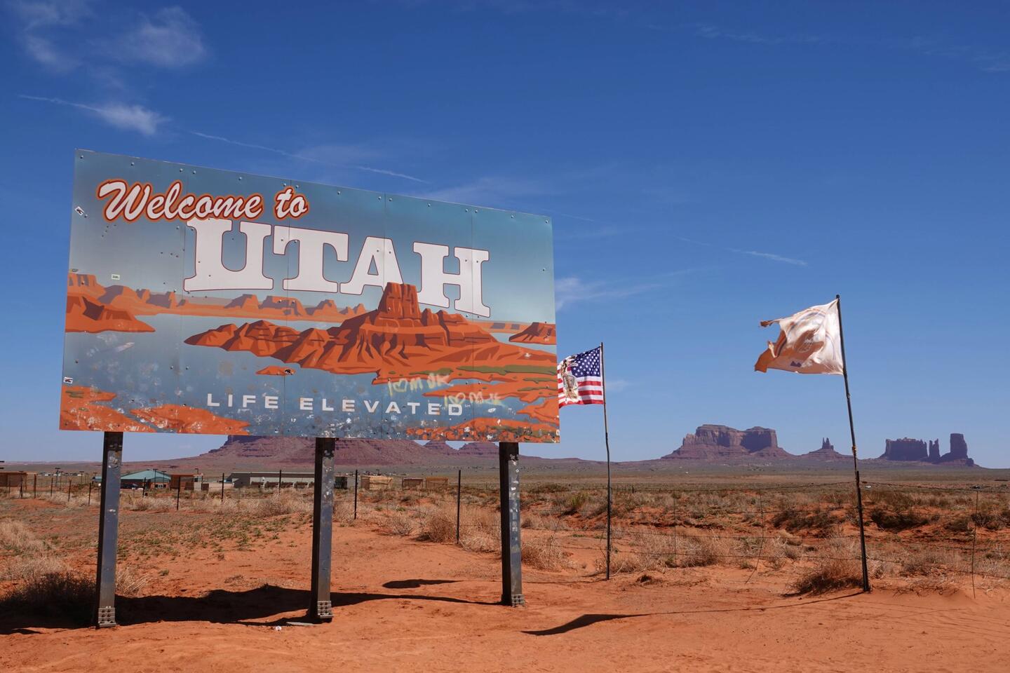 Ich erreiche Utah, und verlasse es gleich wieder. Das Monument Valley liegt in Arizona.
