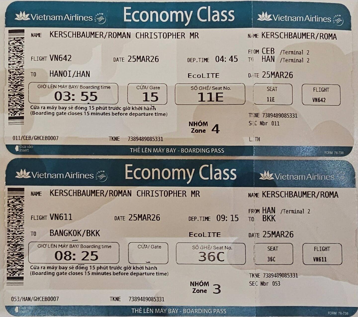 Abflug mit Zwischenlandung in Hanoi war 50% günstiger als ein Direktflug!
