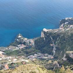 View from Castello Lauritano scenic area to Conca dei Marini on the Amalfi Coast