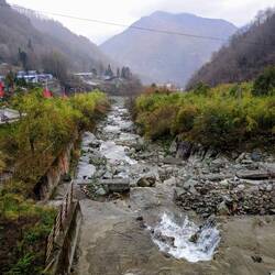 Looking down from the hotel yard