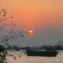 Sonnenuntergang überm Mekong