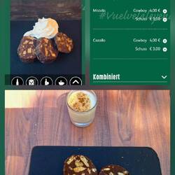 Schokoladensalami, wie "Kalter Hund", aber viiiel leckerer 😋 und 1 x Reislikör mit Zimt