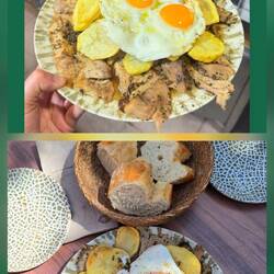 Der gebratene Schinken Granada Art reicht locker für 2 Personen, fairer Tipp der Bedienung 😇