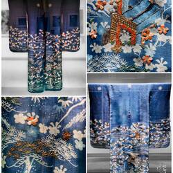 Long-sleeved kimono from the first half of the 19th century, Edo Period — Graphic Japan Exhibition.