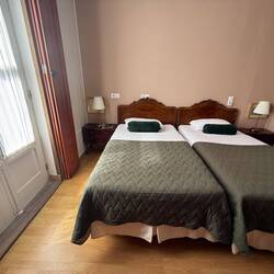 Living well tonight- hotel (not auberge) with sheets, towels and private bath! And a balcony!