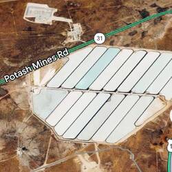 Potash fields courtesy of Google maps
