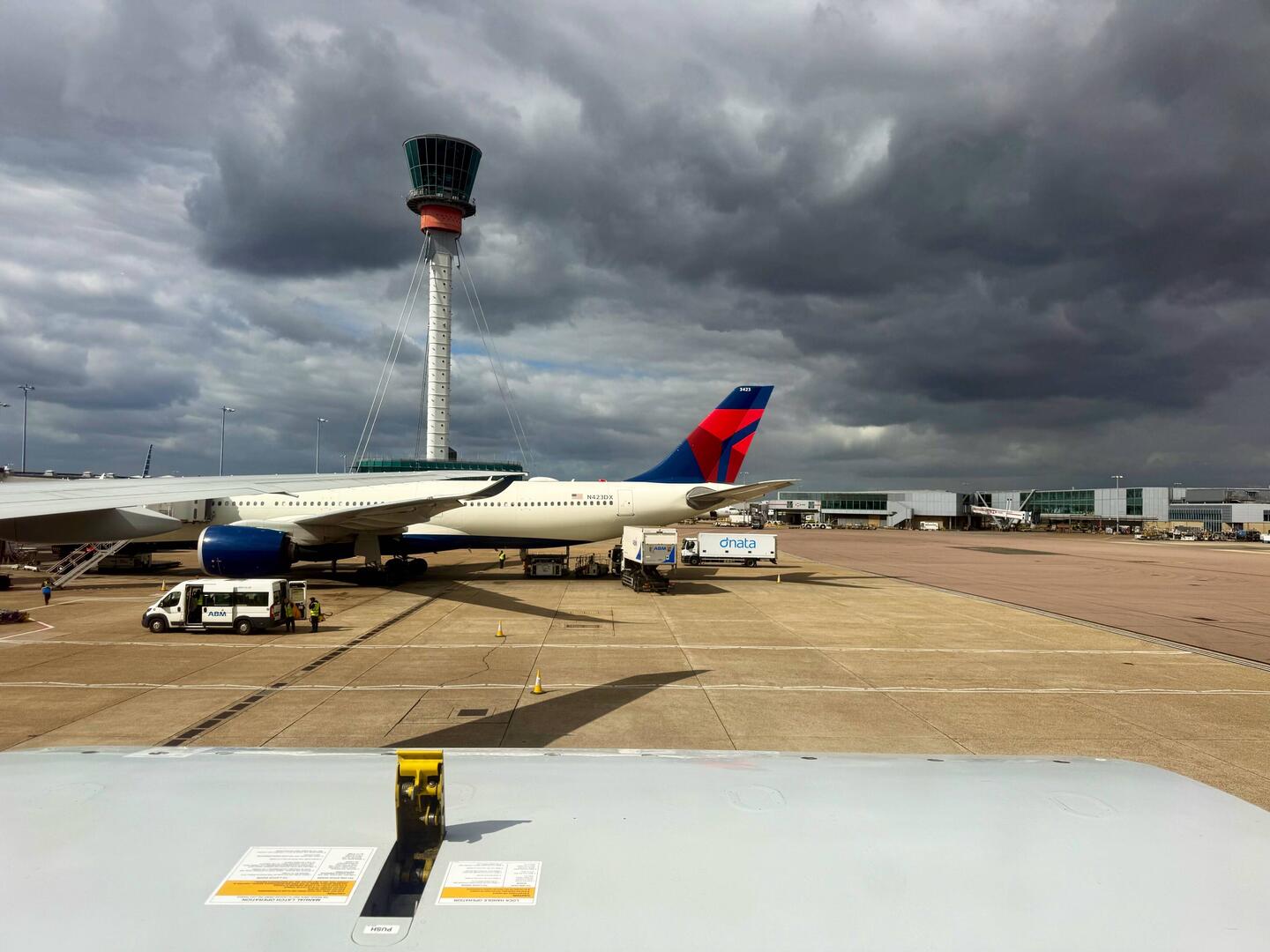 kurz vor dem Abflug in London