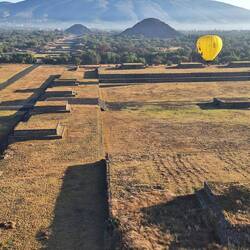 View down the Avenue of the Dead with Temples of the Moon and Sun
