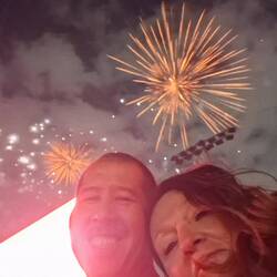 Mid-game fireworks right over our heads!