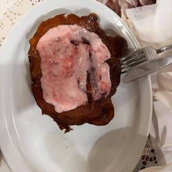 Postre: tortitas de manzana con arándanos