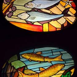 Farbige Fisch Motive aus Glas