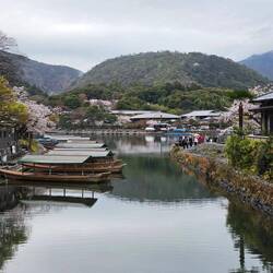 Aussicht aus der Togetsukyō Brücke