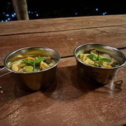 Later we got given a second meal: Thai curry by our camping neighbours! This place truly is divine.
