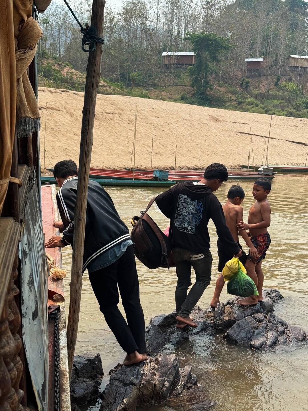 The "dock". Unloading from the boat
