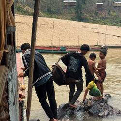 The "dock". Unloading from the boat