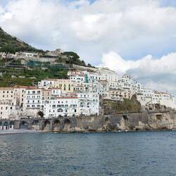View of Amalfi from the harbour