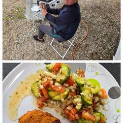 Wir trotzen dem Regen und kochen trotzdem draußen (unter der Markise 😅) ... lecker war's 👌 😋