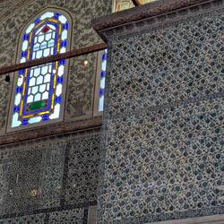 Blue tiles on the 2nd floor.