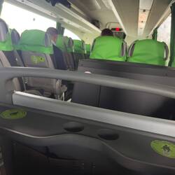 The inside of the FlixBus.
