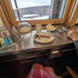 Teig ruht, Füsse wärmen sich auf