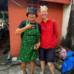 In Ban Khwao this lovely lady looked after us for lunch. She has three bikes of her own.