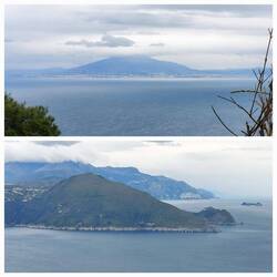 View from Capri; Vesuvius / Mainland