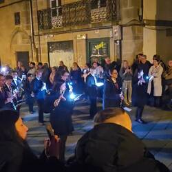 The band involved young and old and provides a rhythm for the paso carriers to walk together.