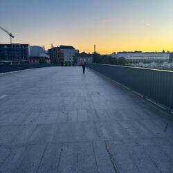 Heading over the bridge out of Pontevedra