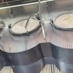 A gelato shop in the vicinity showcased their gelato machines.
