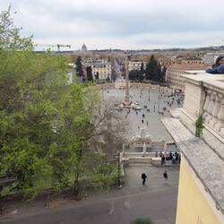 Looking down at Piazza Popolo from Villa Borghese.