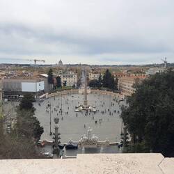 Looking down at Piazza Popolo from Villa Borghese.