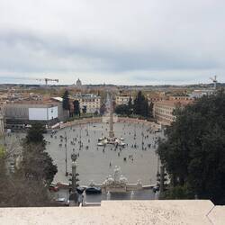 Looking down at Piazza Popolo from Villa Borghese.