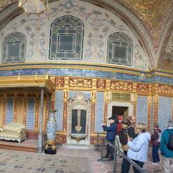 Delft tiles on wall.