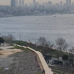 Looking out at the Horn, Bosphorus, with Roman Walls.
