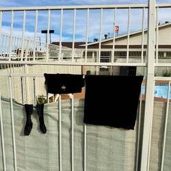 Am Abend habe ich zum ersten Mal meine Kleider gewaschen.