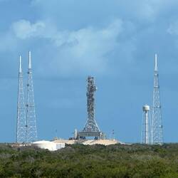 Die Startrampe 39B von wo aus die Artemis Rakete startete gestern