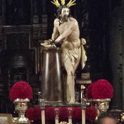 The paso or float of Jesus bound to the pillar