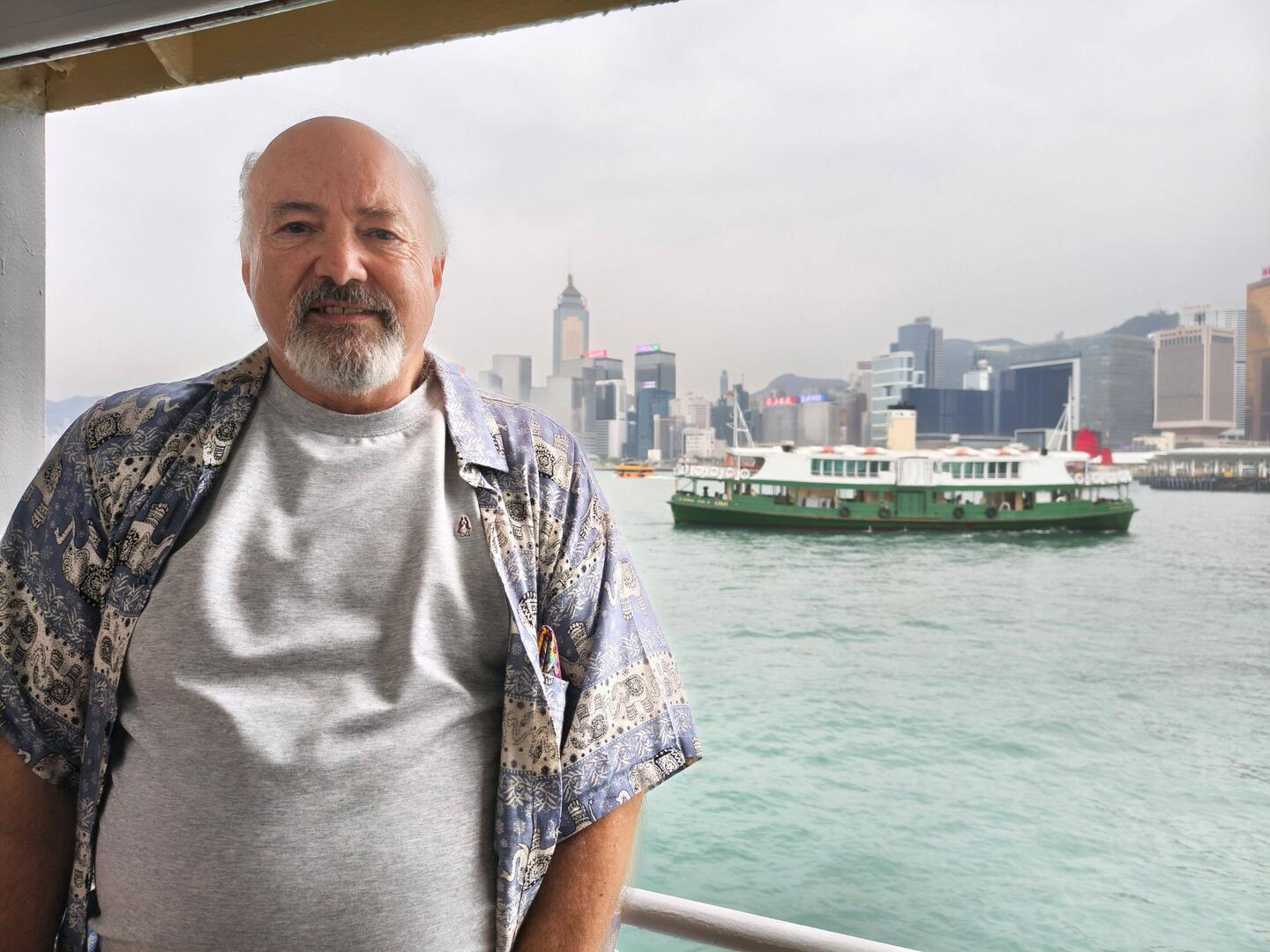 On the iconic Star ferry. No visit to Hong Kong would be complete if I didn't ride the ferry.